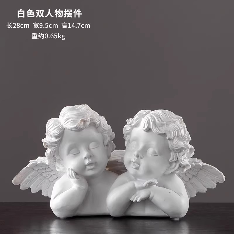Europa retro niña ángel figura decoración artística artesanía escultura de yeso modelo decoración