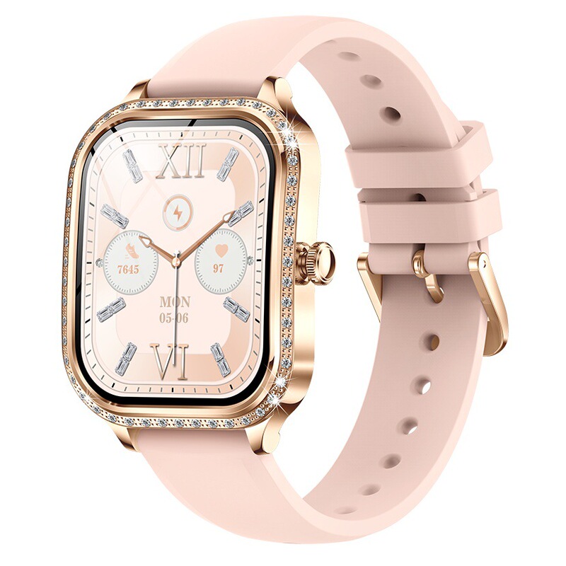 Cross-Border Hot-Selling Model Mk88 Women's Smart Watch with Heart Rate, Blood Pressure, Blood Oxygen, Bluetooth, Fashionable Wearable Device, and Call Function, Bluetooth Version