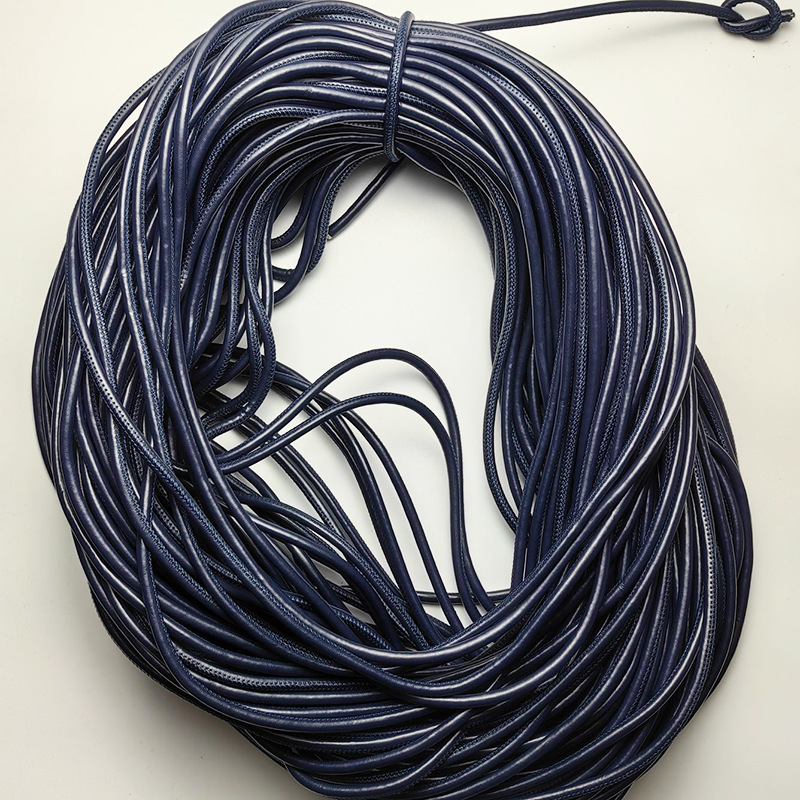 Coser de coche hecho a mano, relleno de núcleo, accesorios de ropa, cuerda de cuero pu, accesorios de joyería, cuerda redonda, pulsera de color al por mayor, cuerda