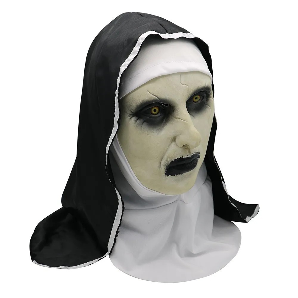 Pomelo máscara de monjas fantasmas de Halloween horror asustador fantasma de la cabeza de la mujer casa embrujada suministros de fiesta