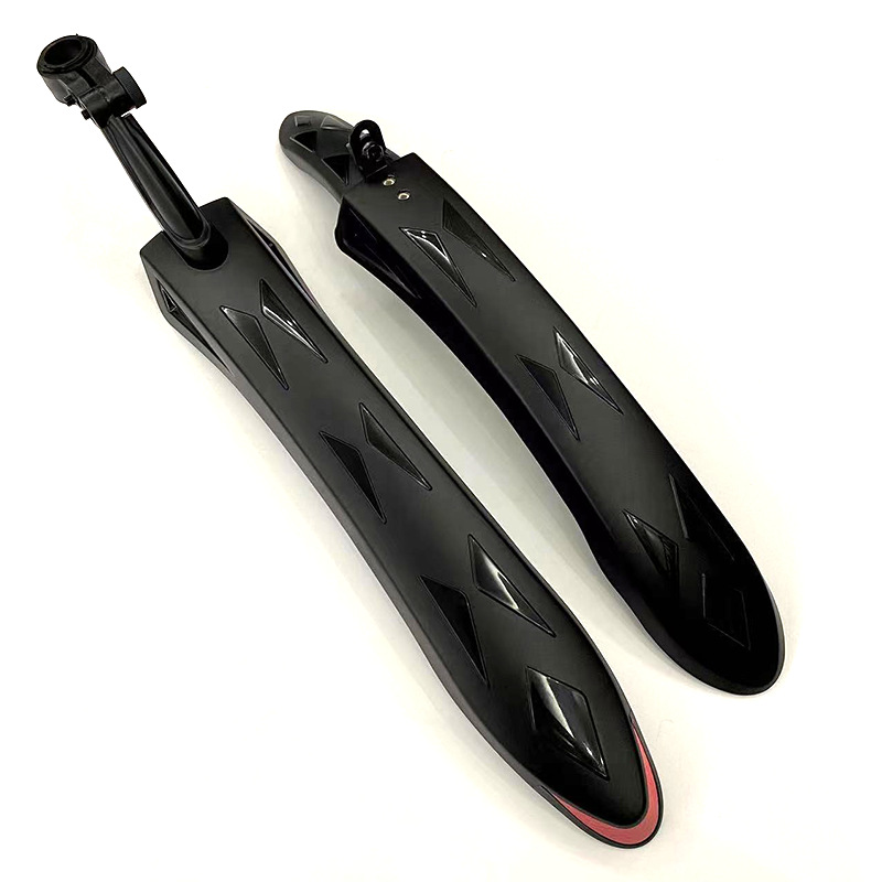 Guangtian Mountain Bike Fender Bicycle Accessories Plastic Mudguard with Tail Light Reflective Sticker Water Shield Cycling Equipment