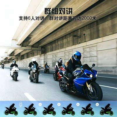 Motorcycle Helmet Headset Headset for 6-Person Intercom with
