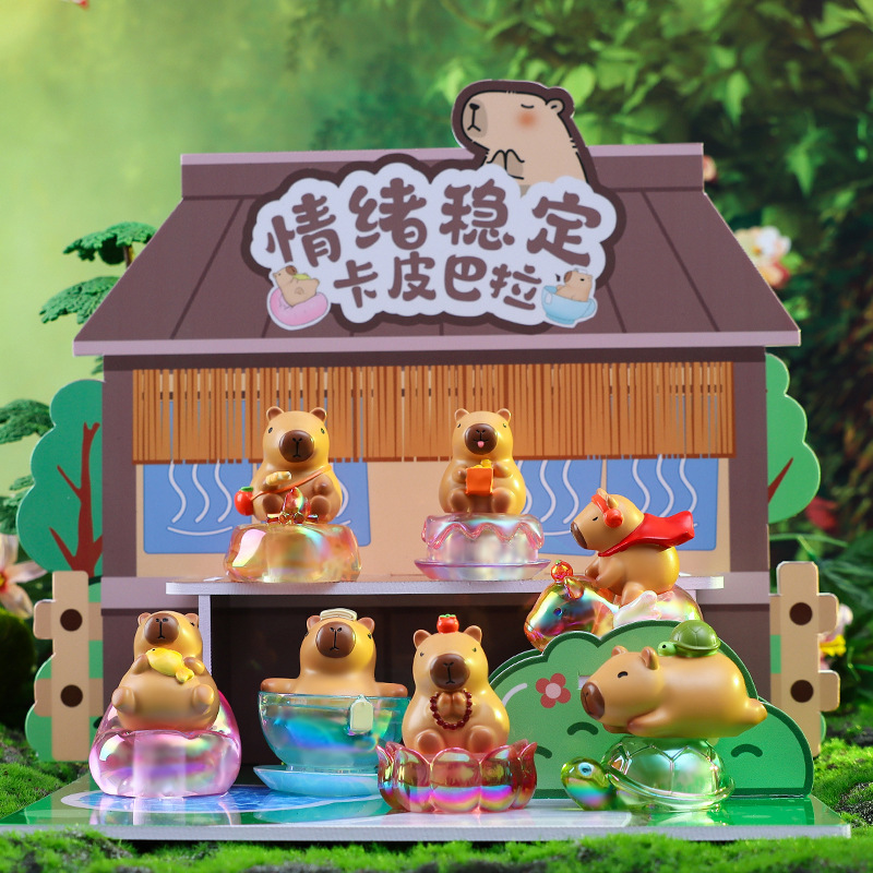 圣诞节礼品憨态卡皮巴拉豚个圣诞礼物盲盒摆件家居装饰品厂家直销|undefined