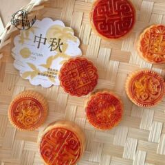 中秋节仿真月饼模型传统中式糕点五仁绿豆鲜花材料装饰摆拍摄道具