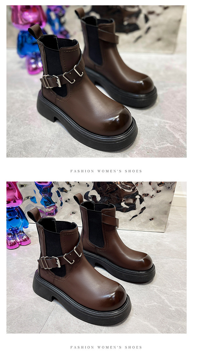 Fashionable Women's Ankle Boots British Style Retro Martin Boots_voghion.com