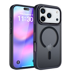 新款适用iPhone17ProMax磁吸手机壳苹果16半透明磨砂15电镀镜头框