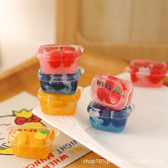 卸売 DIY 樹脂アクセサリーフルーツライトミルクフルーツボックスキーホルダー冷蔵庫マグネット小さな装飾品車のペンダント