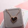 Brand advanced chain for key bag  stainless steel, black necklace heart-shaped, does not fade, high-quality style, simple and elegant design