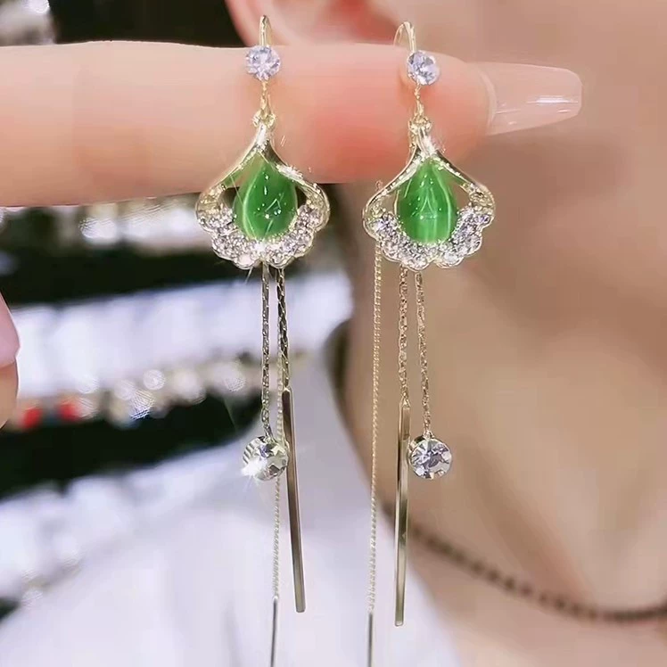 Earrings, stone inlay from pearl, high-quality style, silver 925 sample, 2022 collection