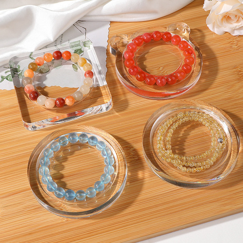 Jewelry Tray Acrylic DIY Transparent Crystal Bead Design Tray Intuitive Display Finished Product Stand Bead Necklace