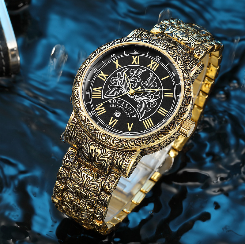 Orologio al quarzo vintage uomo design retro di lusso versatile_voghion.com