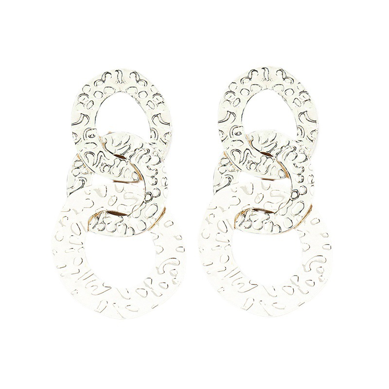 Pendientes de aro geométricos de diseño irregular con estilo exagerado retro y punk para mujer, moda de nicho europea y americana, mayorista