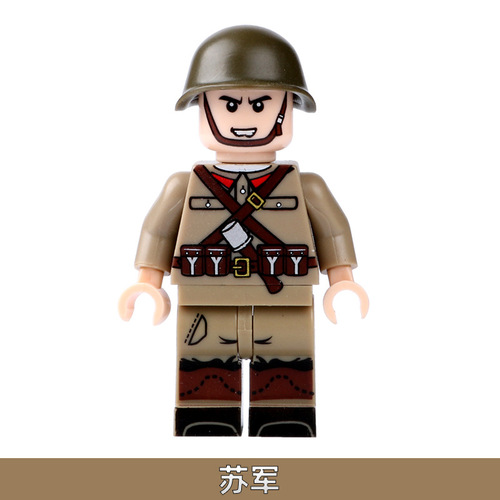 Cross-border block World War II military Soviet soldier figure soldier doll compatible with Lego assembly toy gift for boys