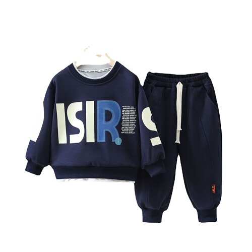 3128 Boys Spring Clothes Set  New Fashionable Boy Baby Internet Celebrity Spring and Autumn Sweater Children's Handsome Children's Clothes