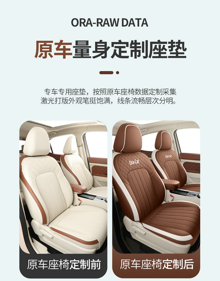 2024 401km Comfortable Euler Good Cat Car Seat Cover Special Car Full Surrounding Cartoon Cushion Cover