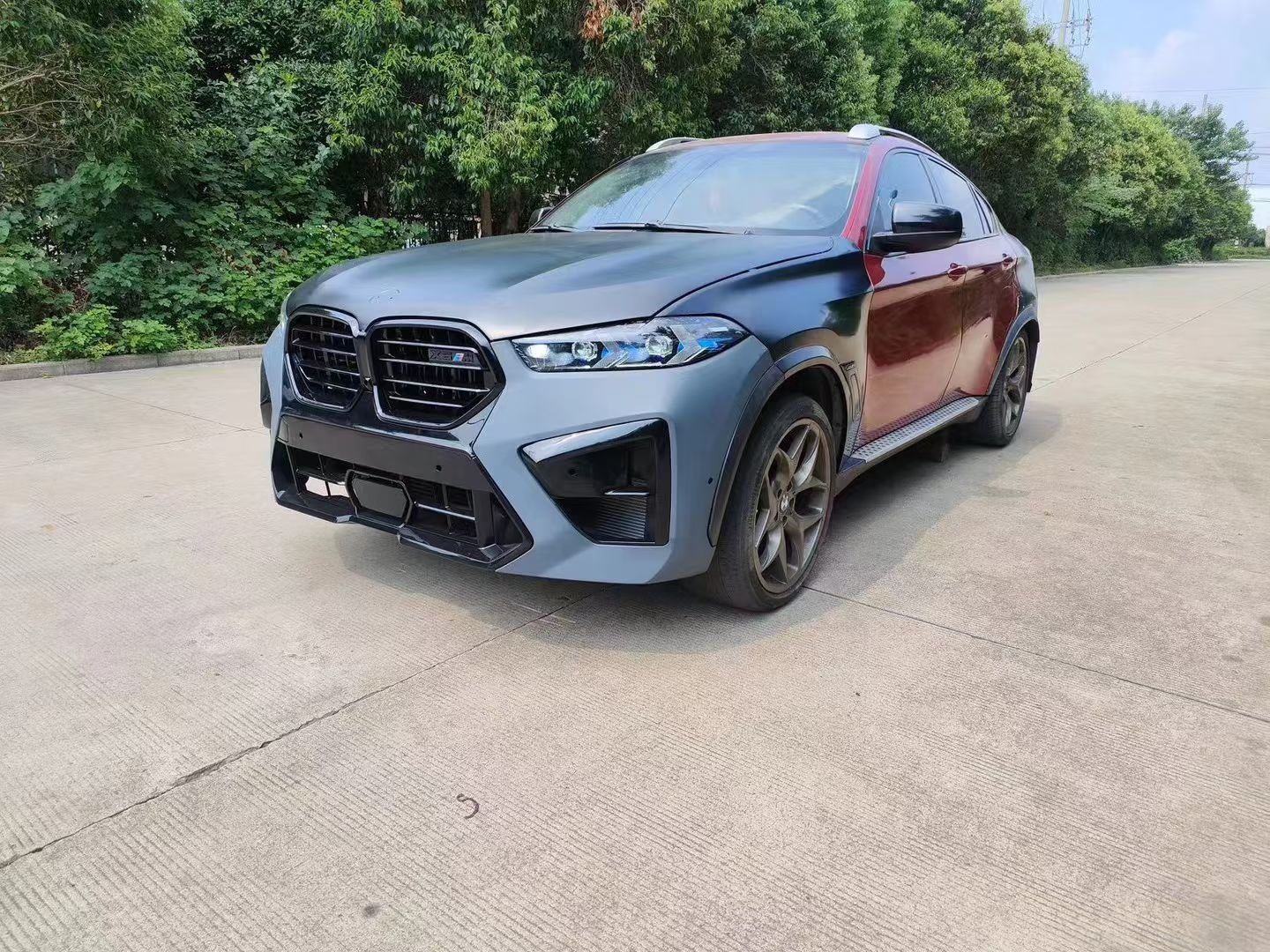 Suitable for 2008-2014 Bmw X6 Old Model to New Model Conversion, E71 to 2024 X6 Mf96 Front and Rear Bumper Body Kit