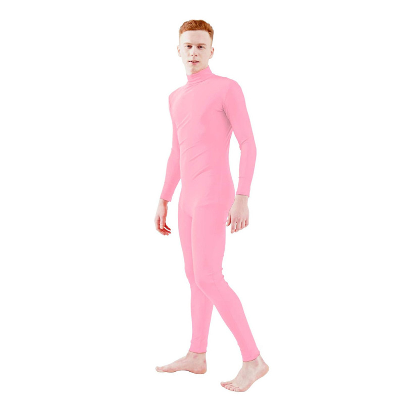 男性の手漏れ足レオタード半包連体服zentai純色服ダンス服舞台演技服|undefined