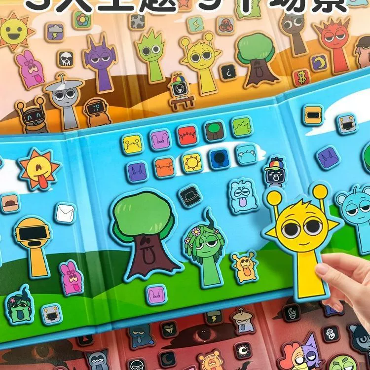 Rhythm Box Магнитная тихая книга Новые маленькие детские магнитные наклейки ручной работы для мальчиков и девочек игрушки