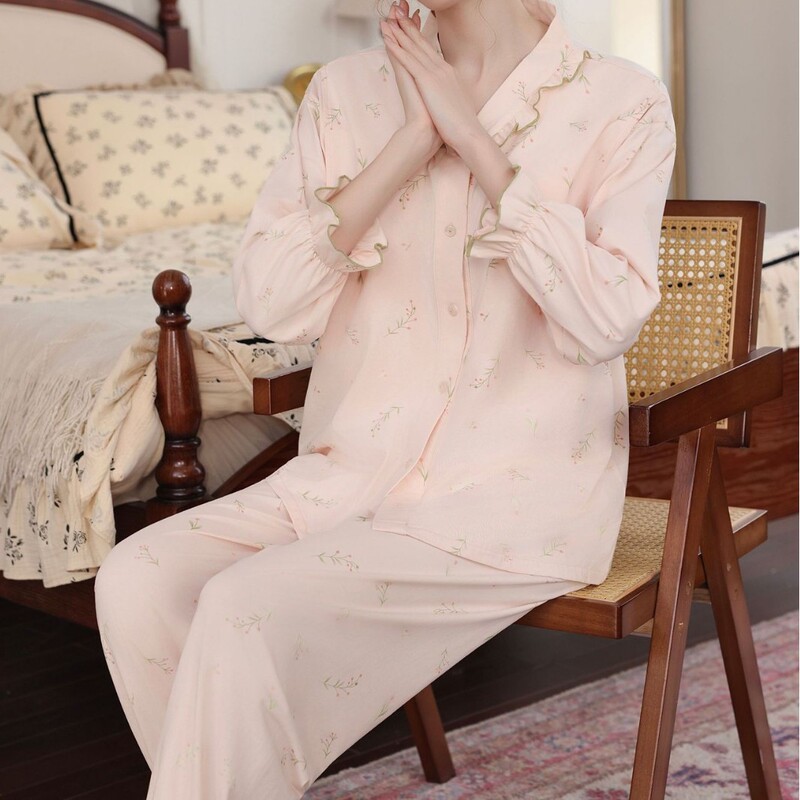 Postpartum Clothing, Spring and Summer Maternity Pajamas, Breastfeeding and Maternity Home Wear with Breast Pads, Pure Cotton Postpartum Clothing, Spring and Summer Maternity Pajamas, Breastfeeding and Maternity Home Wear with Breast Pads, Pure Cotton