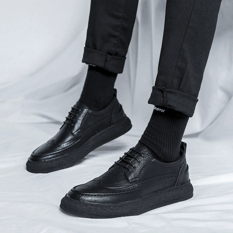 Весенне-осенние деловые модельные туфли, мужские британские повседневные резные полая Свадебная обувь с вырезом, 25830-R