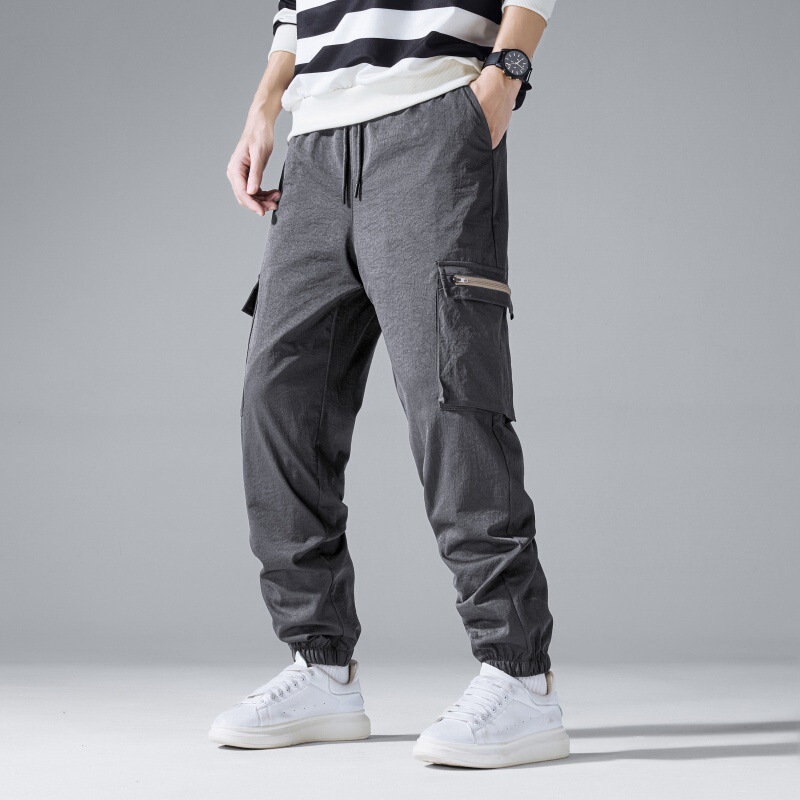 In-Stock Cross-Border Men's Pants Spring and Autumn Cargo Pants Multi-Pocket Casual Pants Long Pants European Size Popular Jogger Pants