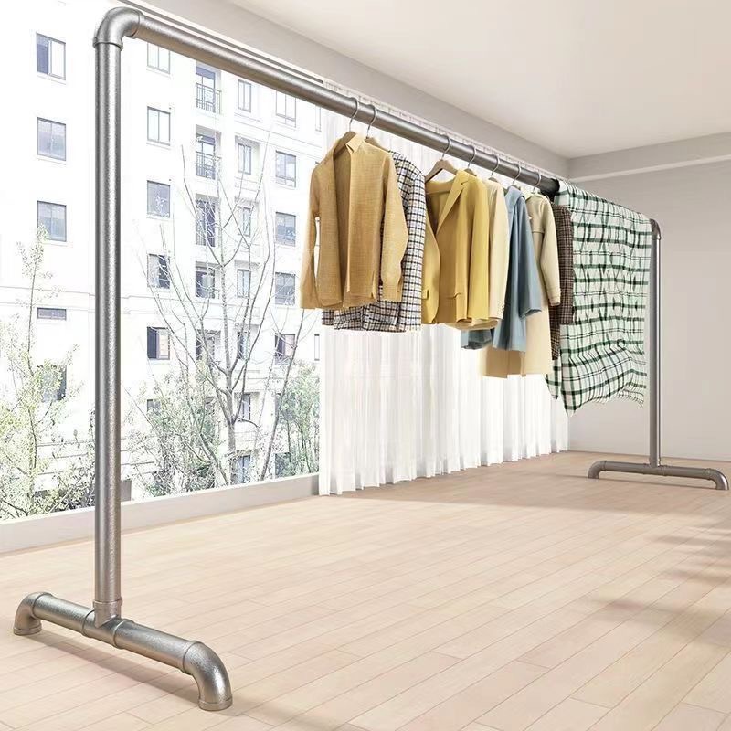 Steel pipe drying rack floor outdoor thickened household balcony vertical bedroom clothes drying quilt drying pole wholesale