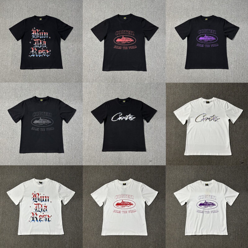 Alcatraz Island Trendy American Style T-Shirt Short Sleeve Letter Logo Print Fashion Cortiez Short Sleeve Trendy T-Shirt