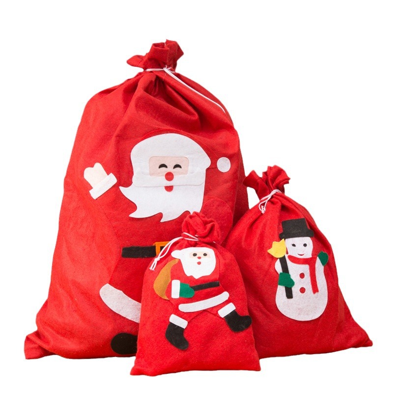Bolsas de regalo de Navidad, bolsas de paquete, bolsas de manzanas, bolsas de Santa, bolsas de tela no tejida, almacenamiento