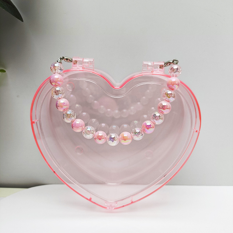 136g Weight Jewelry bag Classification Plastic Material Heart Shape, Solid Color Pattern Plastic Heart Shape Solid Color Jewelry Bag 3