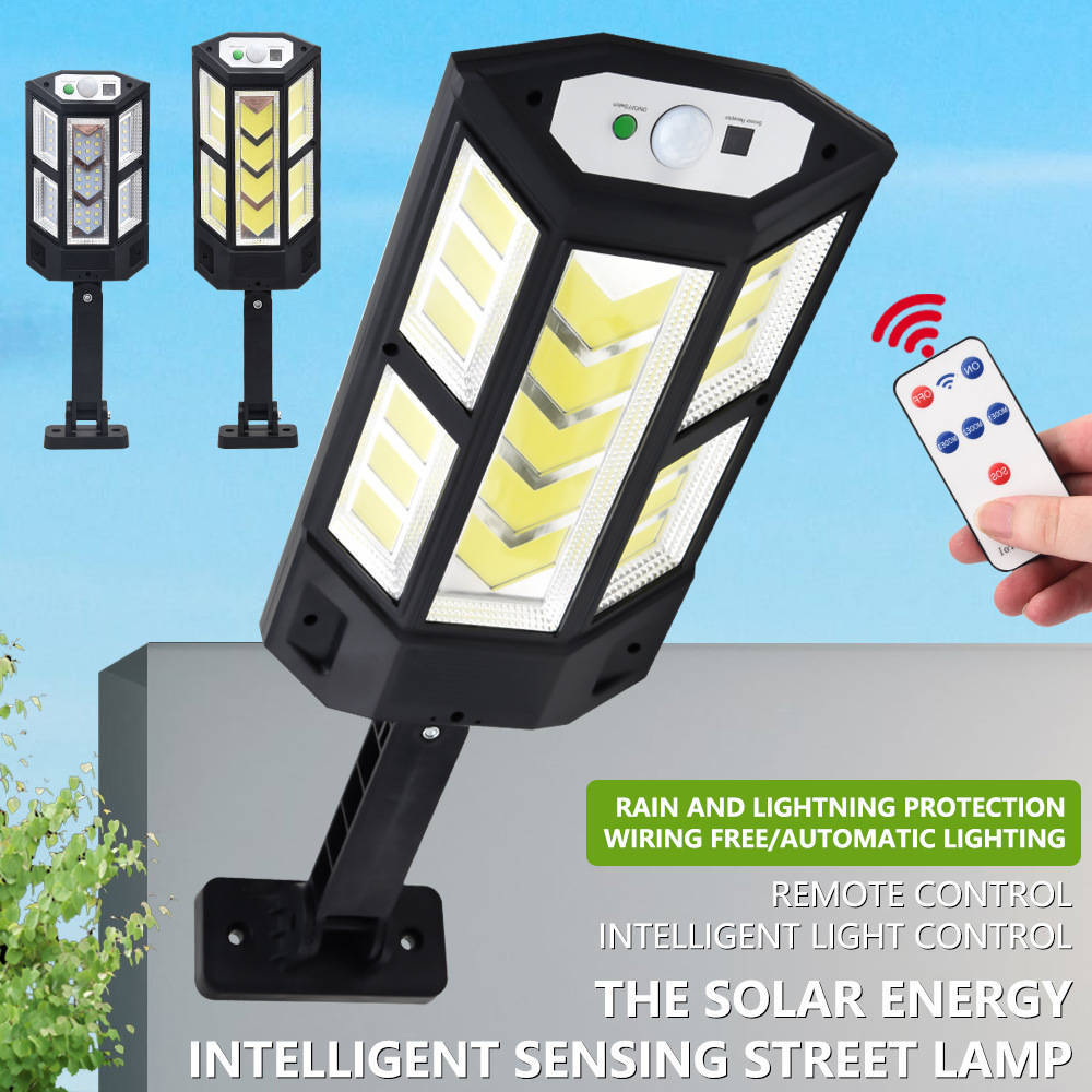 Cross-border new solar light outdoor courtyard human body induction integrated remote control street lamp garden solar wall lamp 