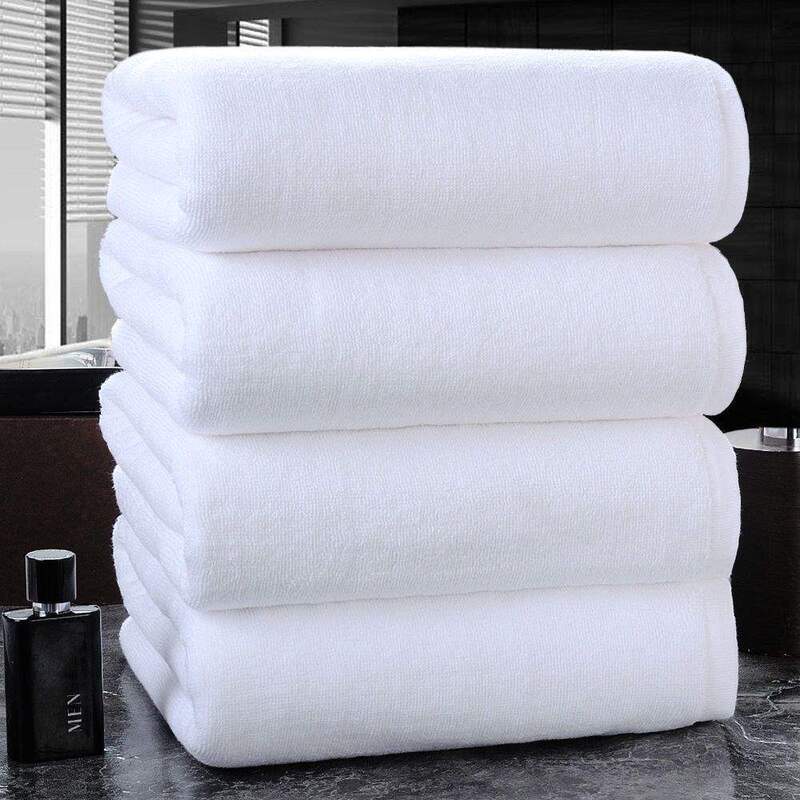 Wholesale Five-Star Hotel Bath Towels, Hotel Pure Cotton White Towels, Absorbent and Lint-Free, Men's and Women's Thick Beauty Salon Bathing Towels