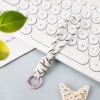 White black dot diamond knot lanyard (with hanging loop)