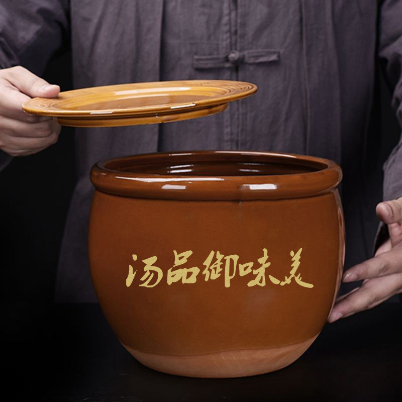 不能明火老式粗陶放小料缸大十斤瓦罐煨汤炖罐汤盅红酒鸡陶瓷煲汤