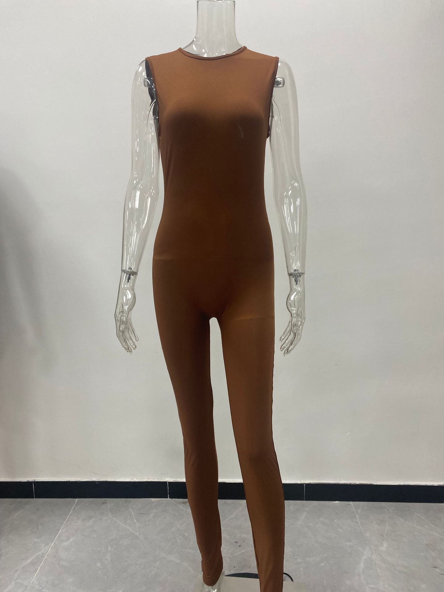 175g Weight Sleeveless Sleeve Length Full Length Pants Length Polyester Fabric Type High Waist Waist Line Casual Pants, Jumpsuits Pants Type High Elasticity Elasticity Holiday, Daily, Date Occasion Skinny Fit Type Solid Color Pattern Summer Season Women's Gender Streetwear Style Wholesale Women's Streetwear Solid Color Sleeveless Bodysuits 11