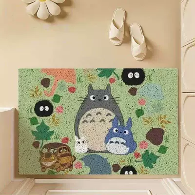 Avtomobil döşəmə paspasları – Cute Cartoon Entryway Mat - charming-totoro-character-collectibles-4060cm-silk-circle