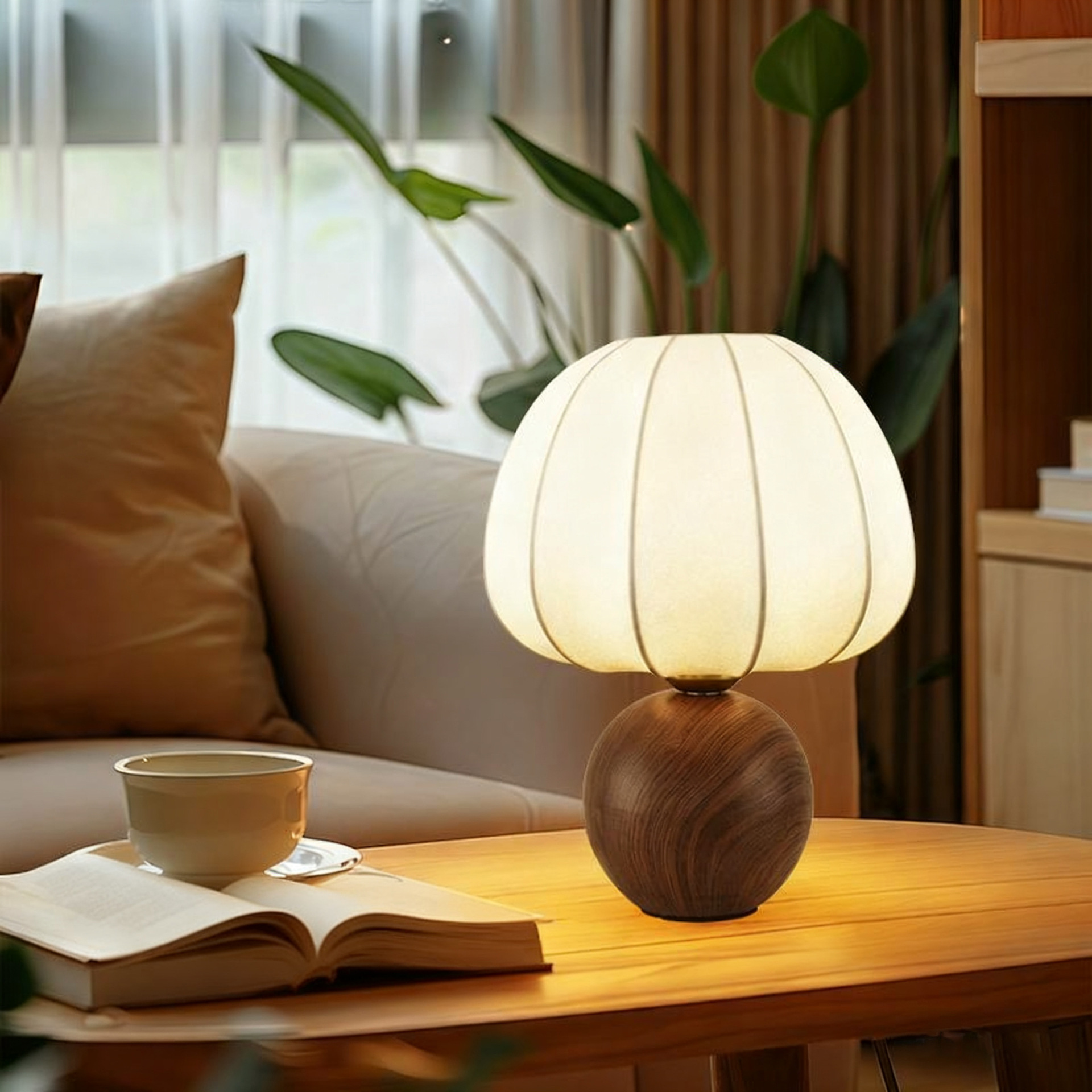 French Silk Table Lamp, Medieval Bedroom Study, American Retro Wabi-Sabi Style Designer High-End Solid Wood Bedside Lamp