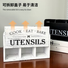クロスボーダー木製デスクトップカトラリー収納ボックスキッチンデスクトップ食器収納および整理ボックス取り外し可能な収納ボックス