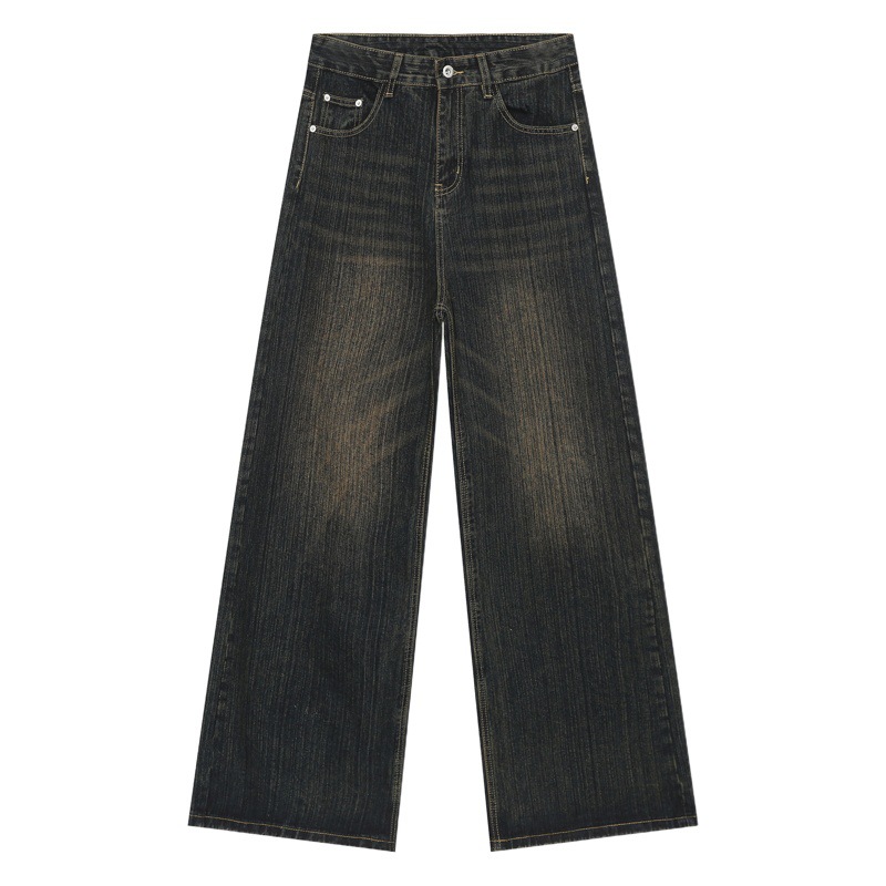 Ropa para hombre MTLCLOTHES | Jeans de Mezclilla Desgastados con Diseño Vintage de Bambú para las Cuatro Estaciones, Estilo Urbano y Moderno