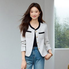 小香风短款西装外套女秋季2025新款小个子休闲超好看通勤西服上衣