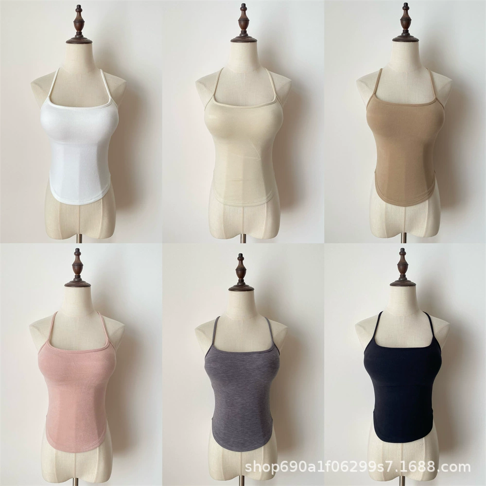 Топ с перекрестными бретелями (съемные подкладки для груди)