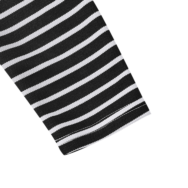 Vīriešu rudens un ziemas krekls ar garām piedurknēm un ikdienišķu horizontālu svītru krekls ar Henry rakstu_voghion.com