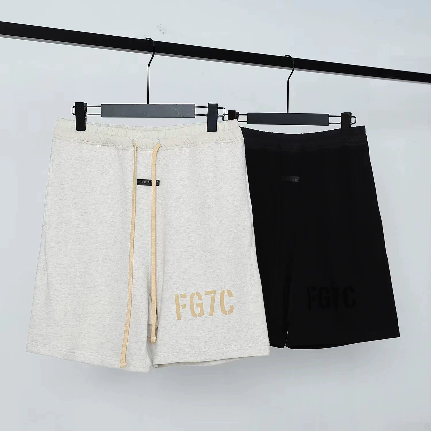 22SS трансграничный модный бренд FOG High Street с лентой на шнурке 5-точечные брюки FG7C повседневные шорты с флокированными буквами