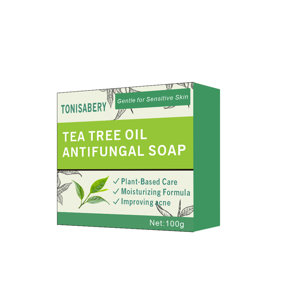 Foreign Trade Cross-Border Tea Tree Essential Oil Soap Deep Cleansing Antibacterial Moisturizing Handmade Soap Facial Cleansing Soap