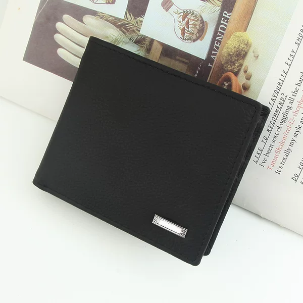 2023 Men's Genuine Leather Short Wallet Multi-card ID Zipper Wallet Cross-border Foreign Trade Fashion Large Capacity Wallet