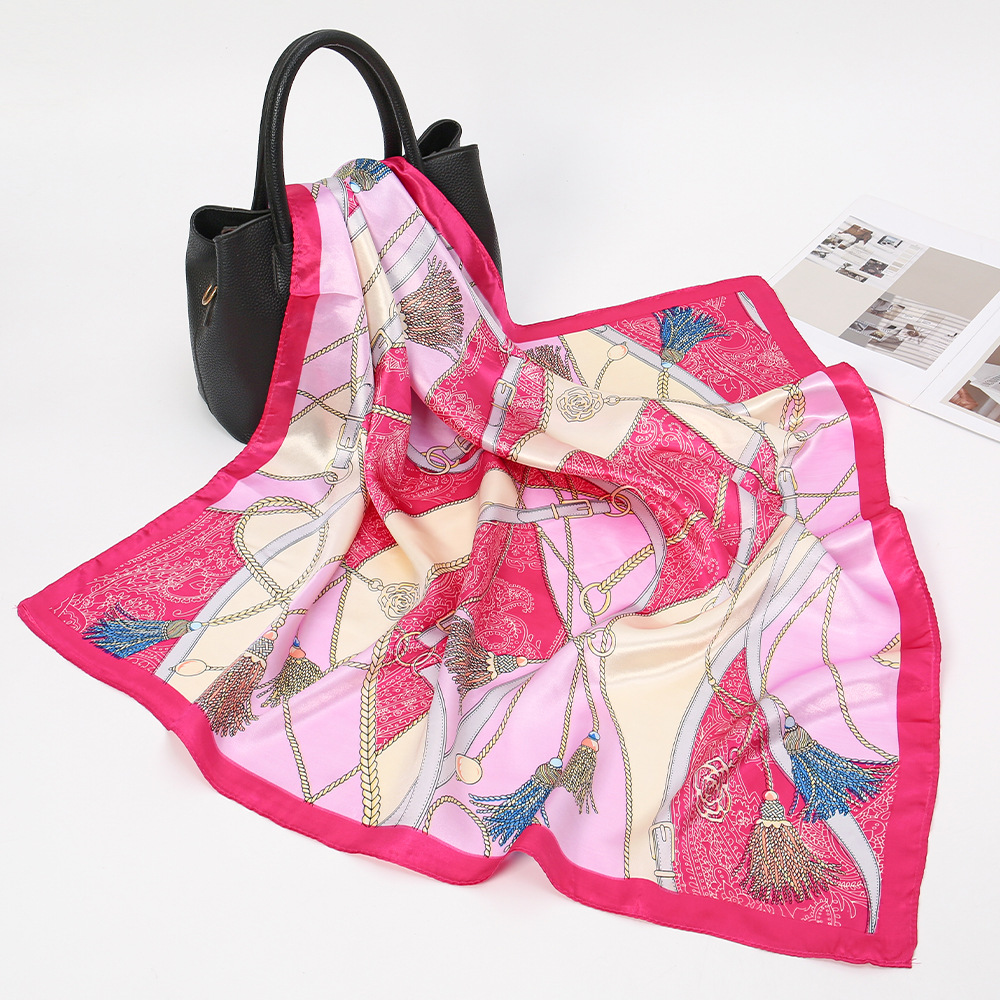 Bufanda cuadrada grande de 90 colores suave y agradable para la piel, pañuelo en la cabeza, temperamento femenino, todo fósforo, antiarrugas, bufanda de seda larga sin planchar, precio al por mayor