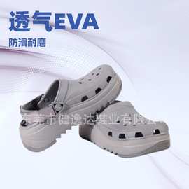 2024新款洞洞鞋厚底猎户包头凉拖鞋男女轻便增高凉鞋透气舒适沙滩