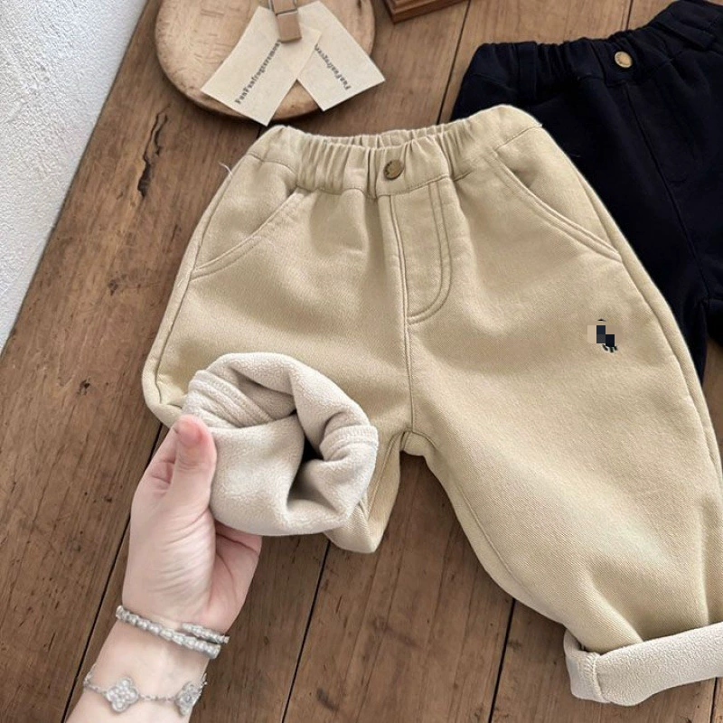 Children's winter trousers for boys, velvet leggings for leisure, increased thickness