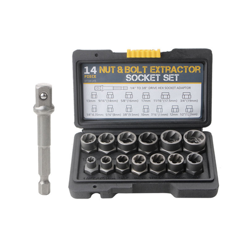 14件套螺母高款取出器 反牙套筒滑牙套筒螺丝损坏螺帽螺母取出器