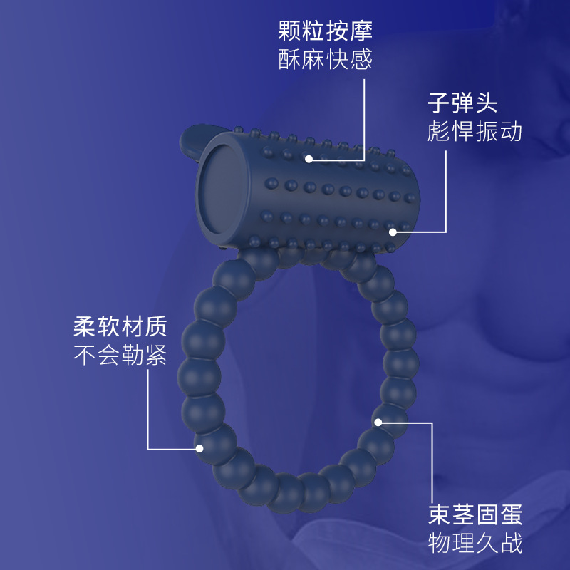 Juguetes adultos del sexo fábrica al por mayor de la masturbación masculina bloqueo esencia manga pene anillo vibración Cristal Silicona