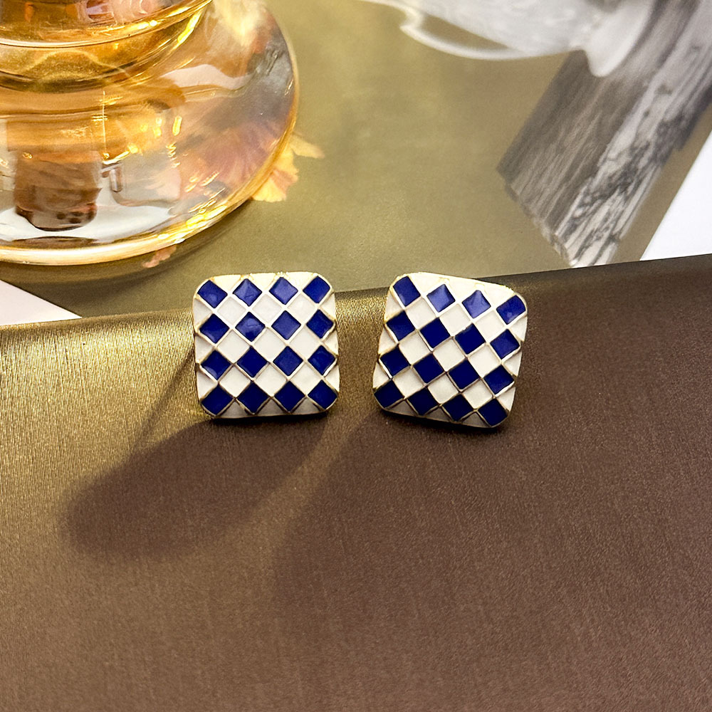 Aguja de plata-cuadrado azul